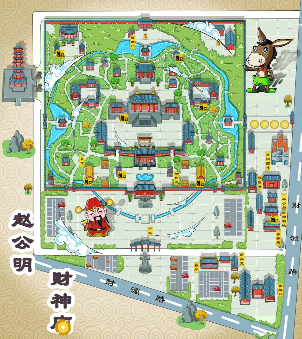 怒江寺庙类手绘地图